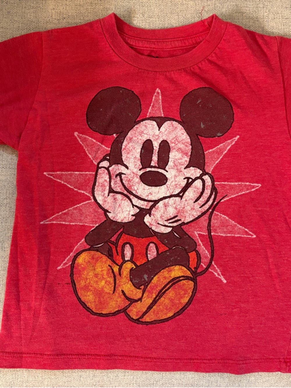 Disney Red Kids T-Shirt with Mickey Mouse Graphic 4T boys